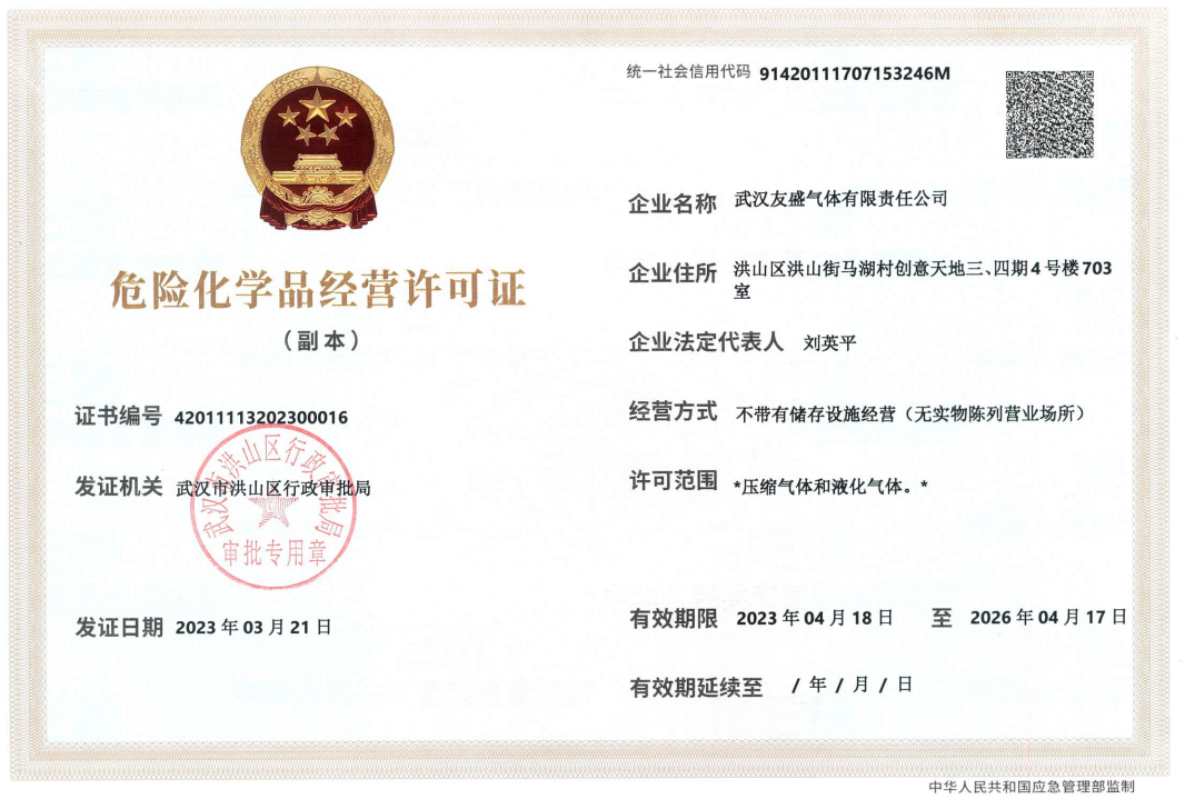 武漢友盛氣體有限責(zé)任公司